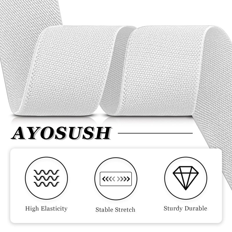 AYOSUSH Suspenders for Men Button End White Solid Color Formal Heavy Duty Braces - Image 3